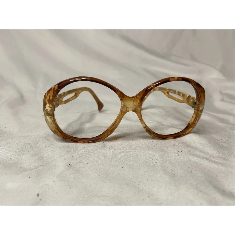 Vintage Oversized Amber Tortoise Shell Glasses Frames Only France